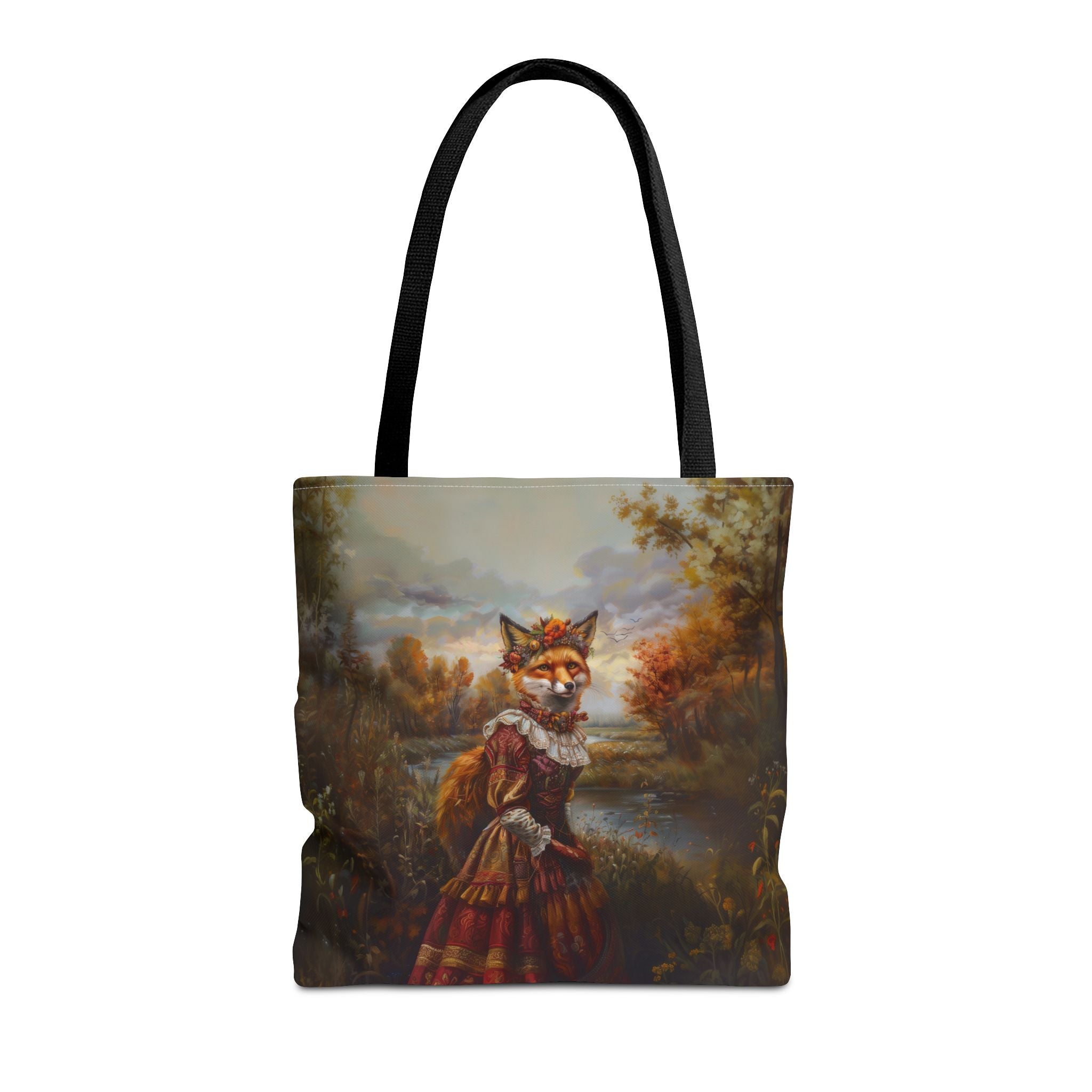 Renaissance Fox Autumn Landscape Canvas Tote Bag for Eco Lovers