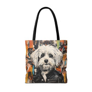 Maltese Rebel Canvas Tote Bag – Artistic Dog Lover Gift