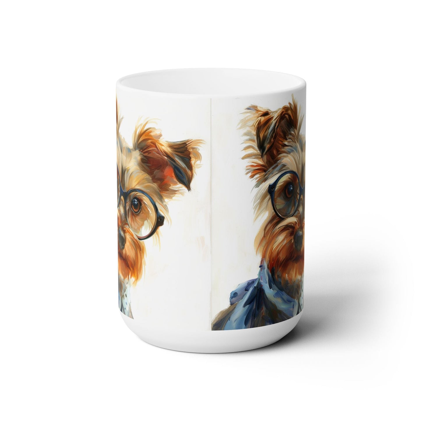 Yorkie Charm Mug – Adorable Yorkshire Terrier with Glasses