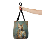 Elegant Bengal Cat Tote Bag, Artistic Eco-Friendly Canvas for Cat Lovers