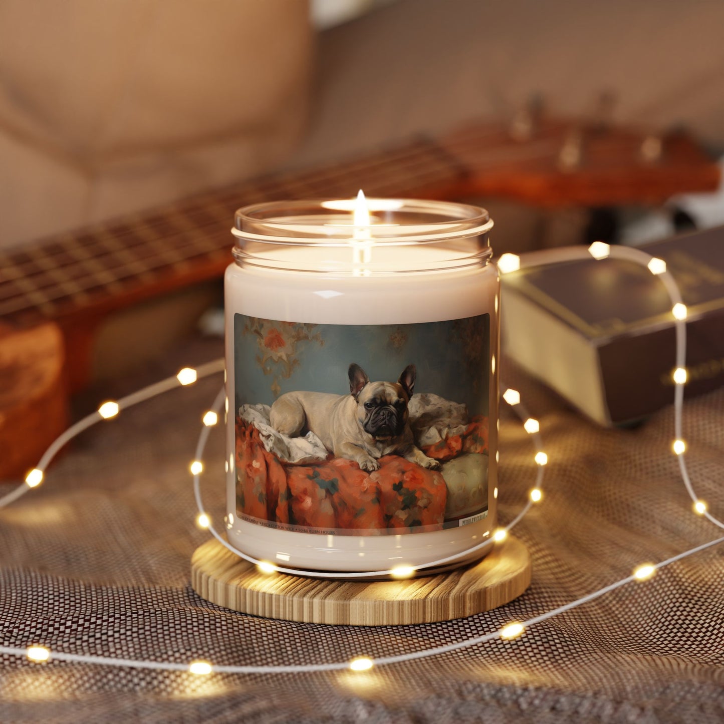 French Bulldog Vintage Art Candle – Cozy Pet Lover Gift