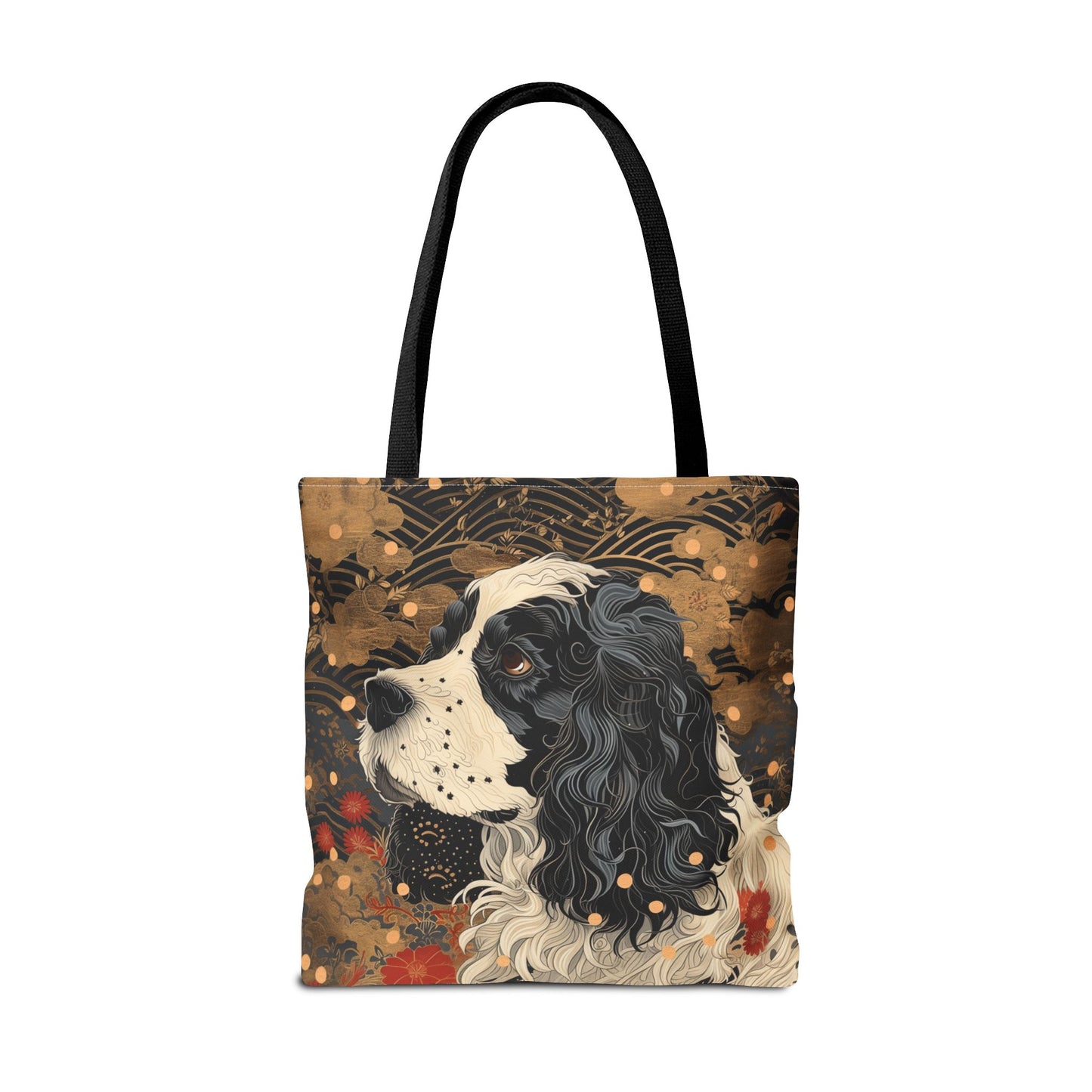 Elegant Cocker Spaniel Tote Bag with Floral & Artistic Design