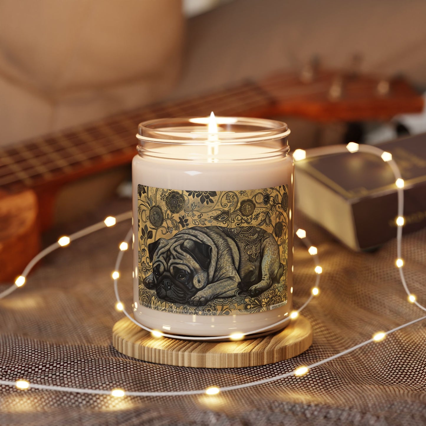 Pug Lover’s Vintage Soy Candle – Cozy Dog Mom Gift