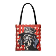 Patriotic Dachshund Market Tote Bag, Perfect for Dog Lovers