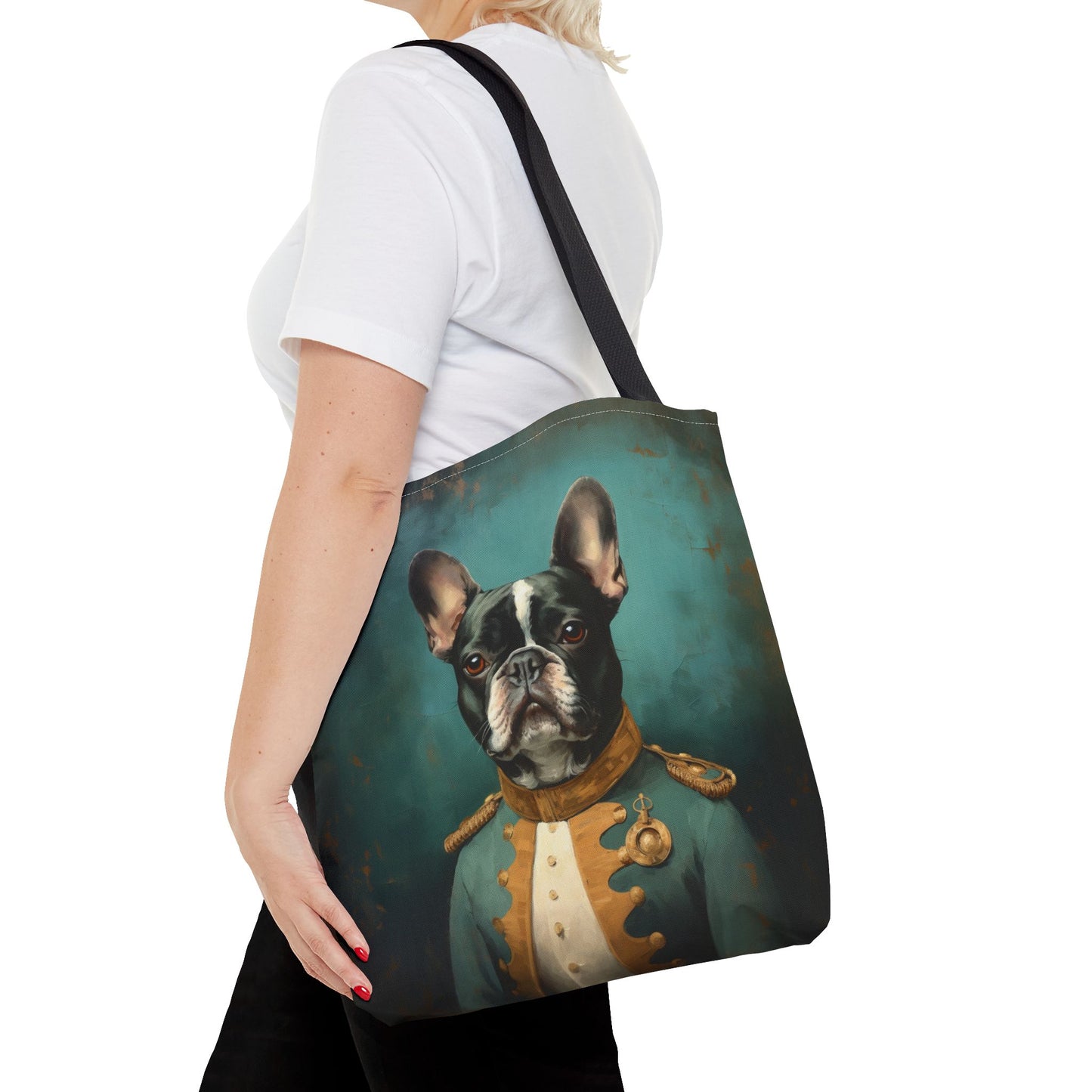 French Bulldog Commander Canvas Tote Bag – Stylish, Eco-Friendly Gift