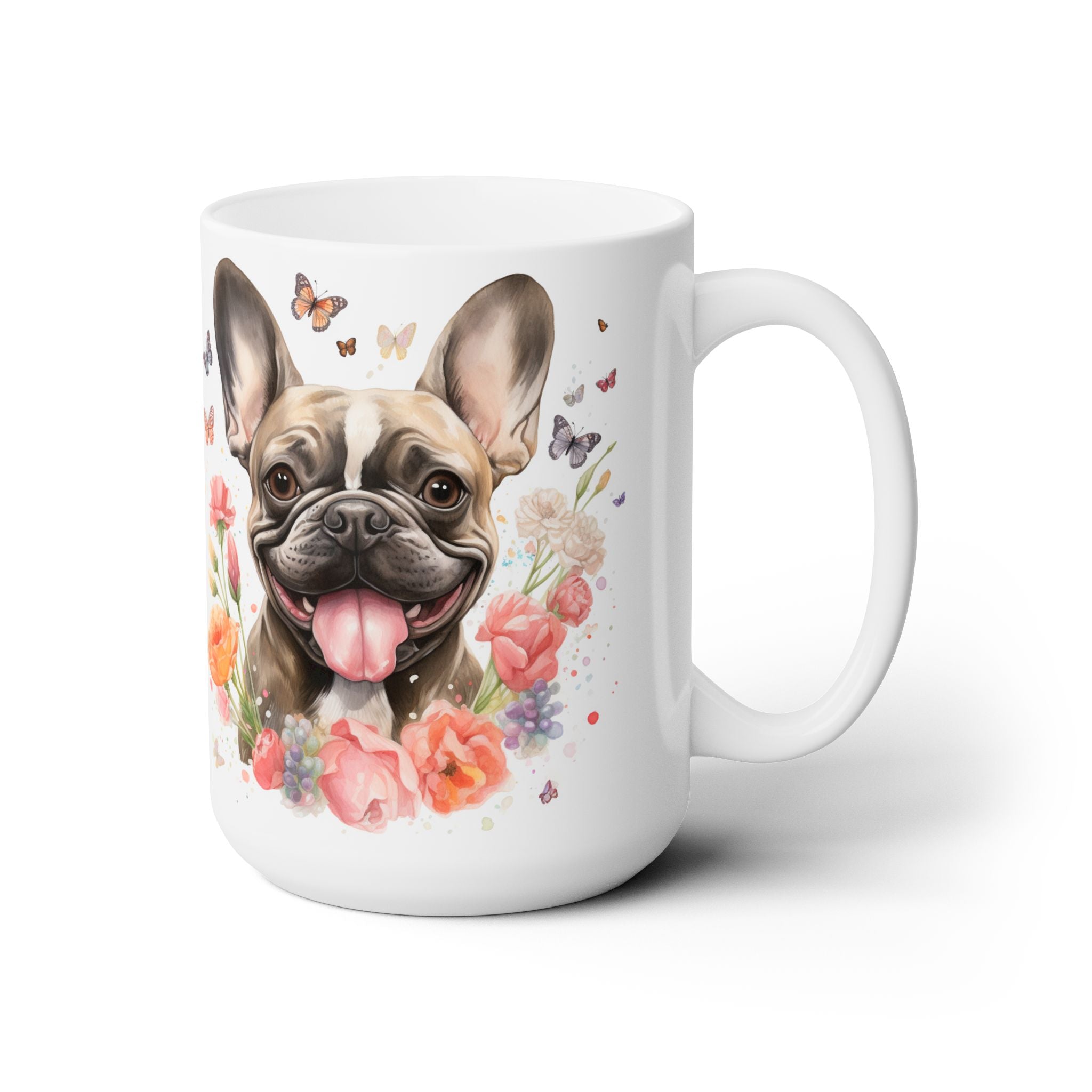 French Bulldog Floral Coffee Mug - Cute Frenchie Gift for Dog Lovers - Darwin & Rose