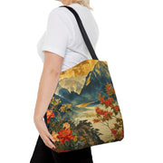 Mountain Escape Floral Canvas Tote Bag – Nature-Inspired Eco-Friendly Gift