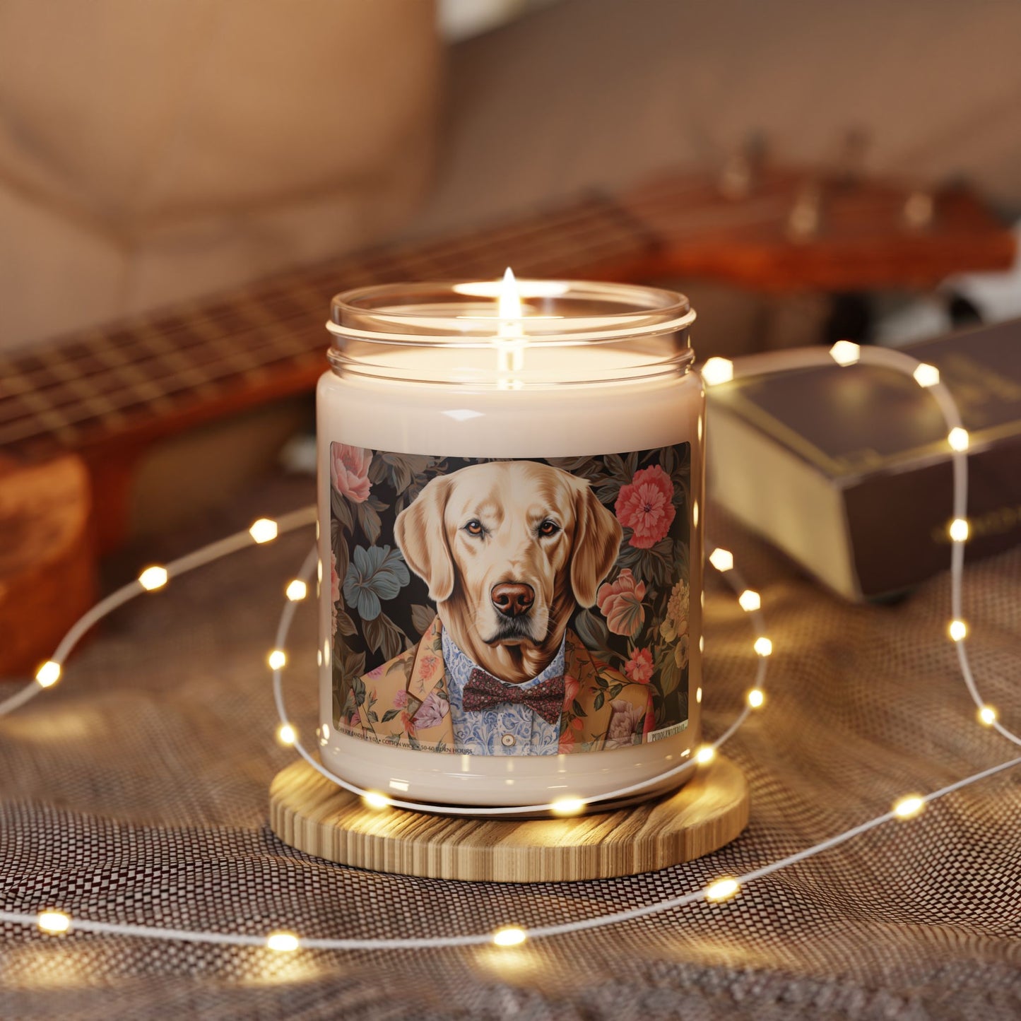 Golden Royal Retriever Candle – Vintage Floral Dog Lover Gift