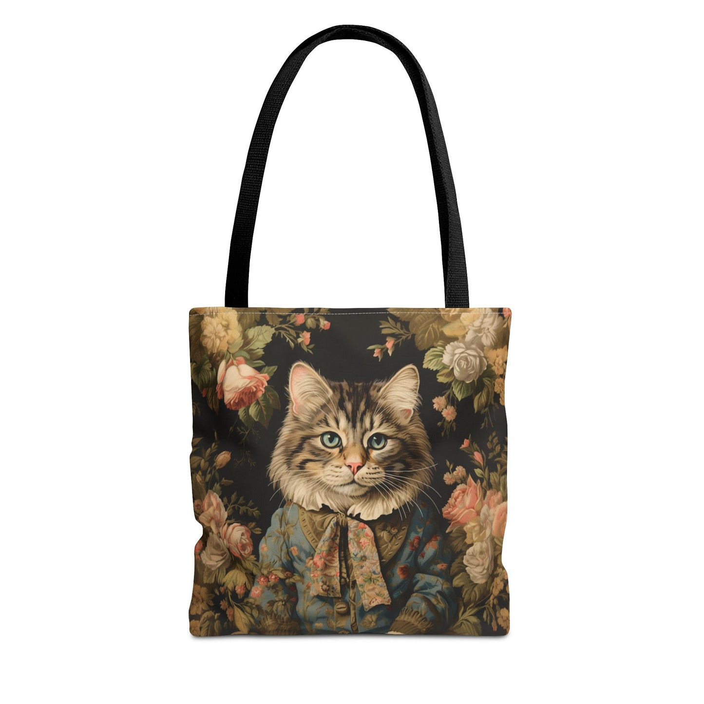 Maine Coon Cat Floral Art Tote Bag, Stylish Gift for Cat Lovers