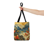 Mountain Escape Floral Canvas Tote Bag – Nature-Inspired Eco-Friendly Gift