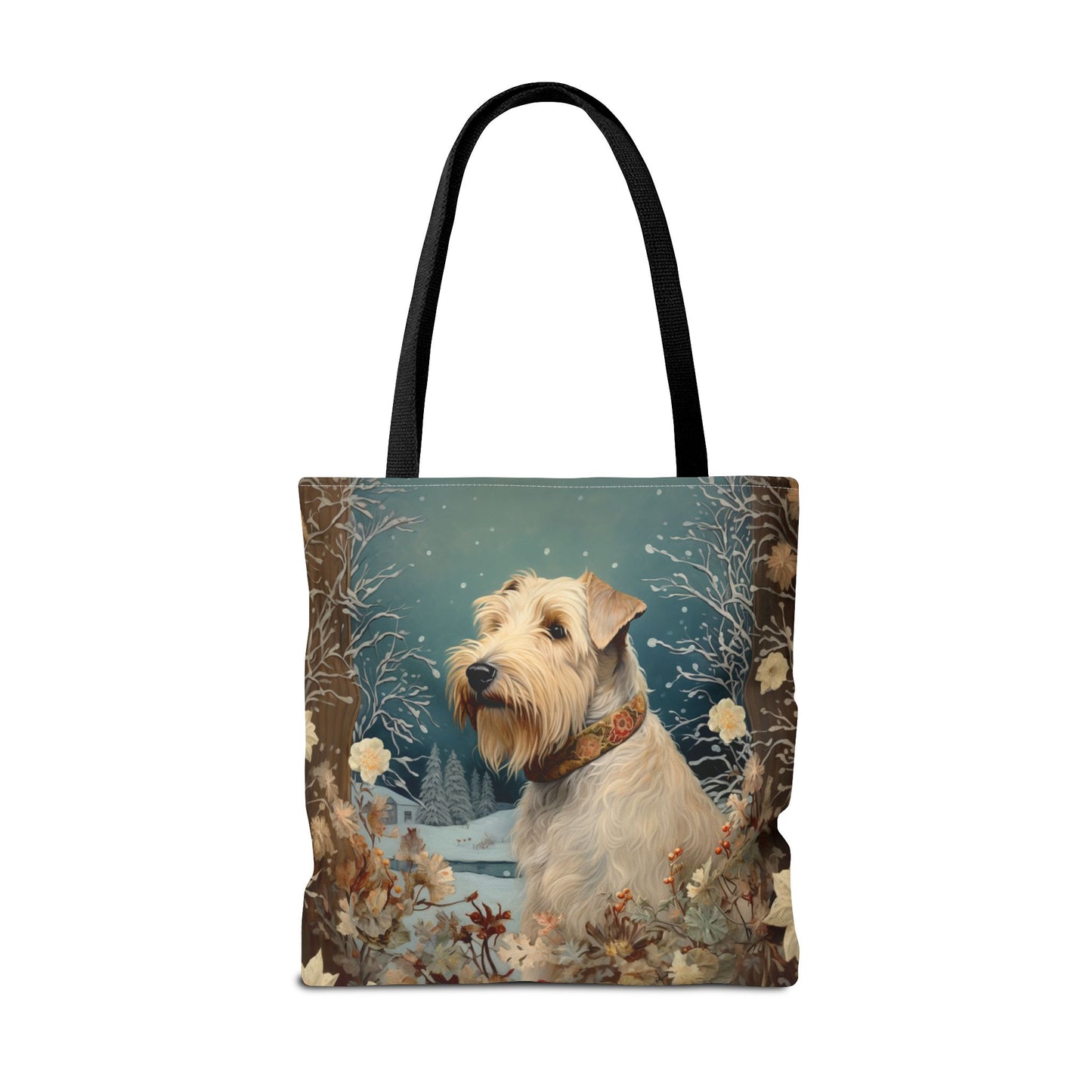 Wheaten Terrier Winter Charm Tote Bag, Eco-Friendly Canvas Gift