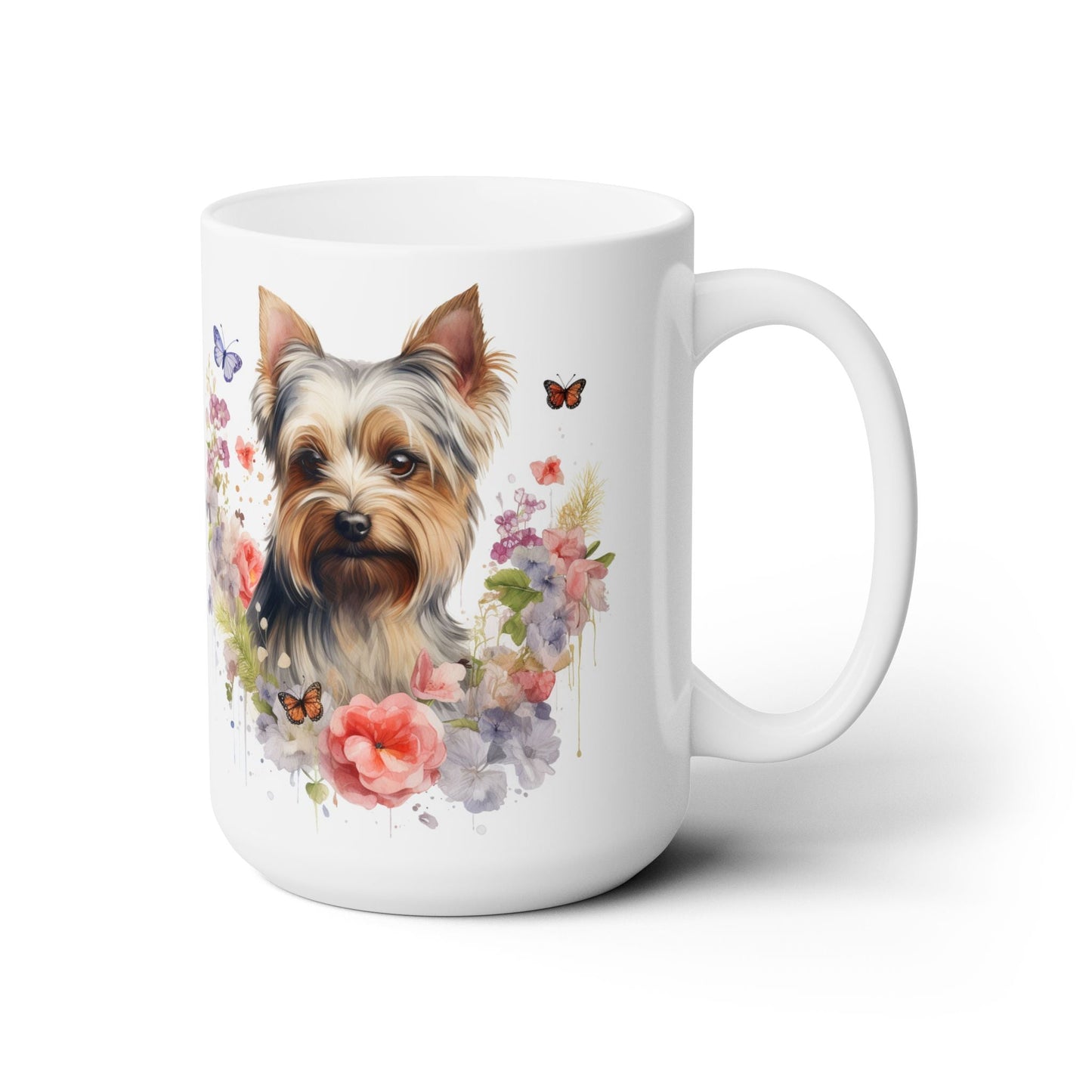 Yorkie Bliss Floral Coffee Mug – Yorkshire Terrier Gift for Dog Lovers