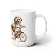 Shih Tzu Cyclist Mug – Cute Dog Lover Coffee Cup Gift