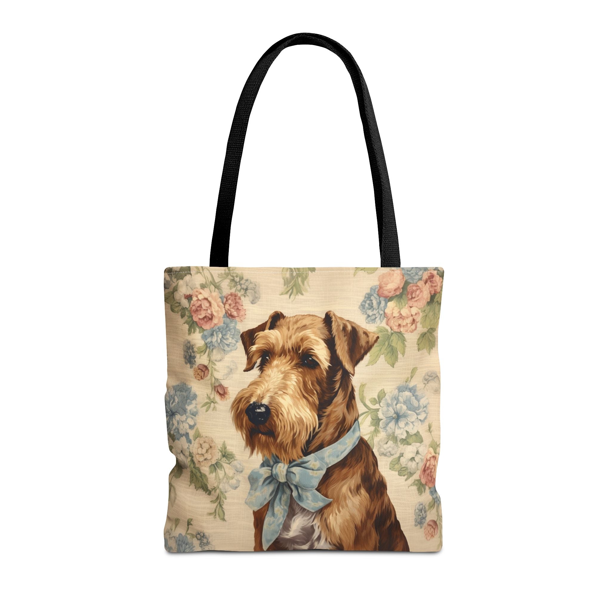 Airedale Terrier Tote Bag – Vintage Floral Design for Dog Lovers