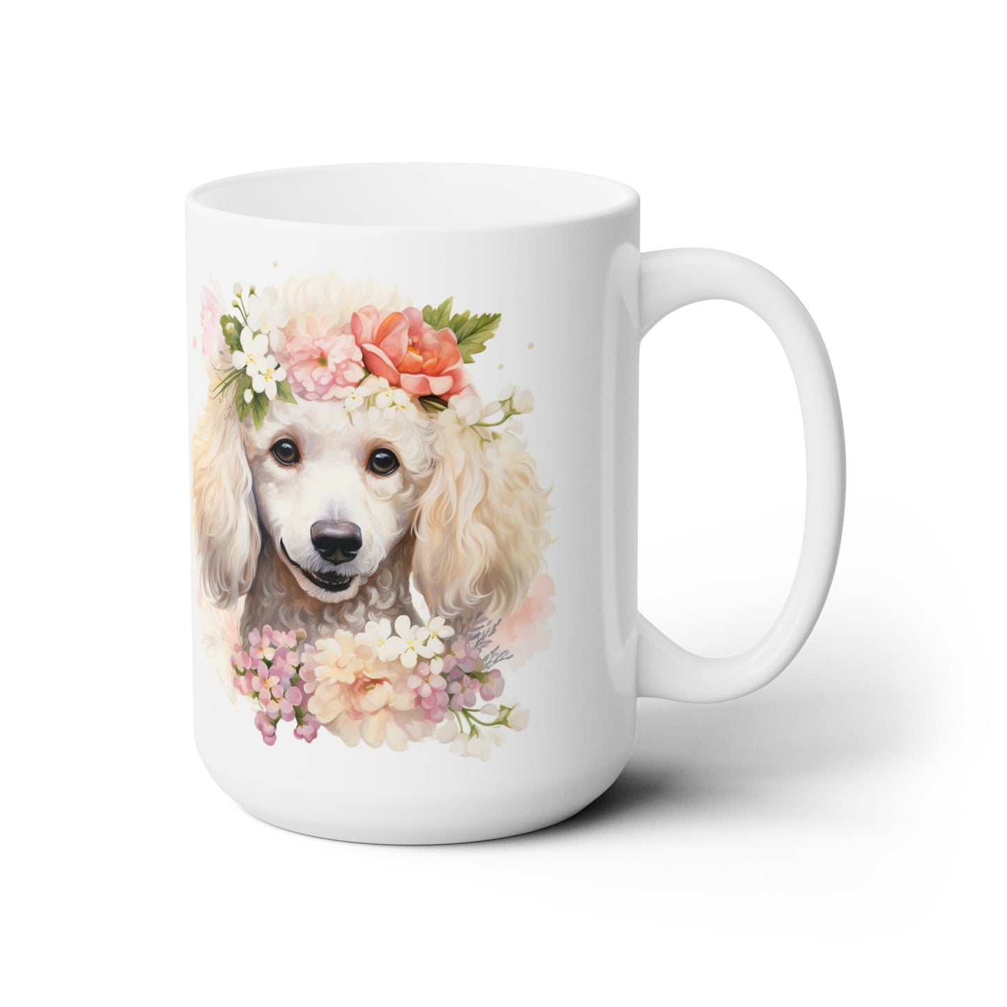 Poodle Floral Crown Coffee Mug – Perfect for Dog Lovers and Gifts