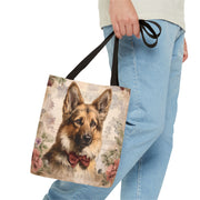 German Shepherd Floral Elegance Tote Bag – Eco-Friendly Casual Carryall