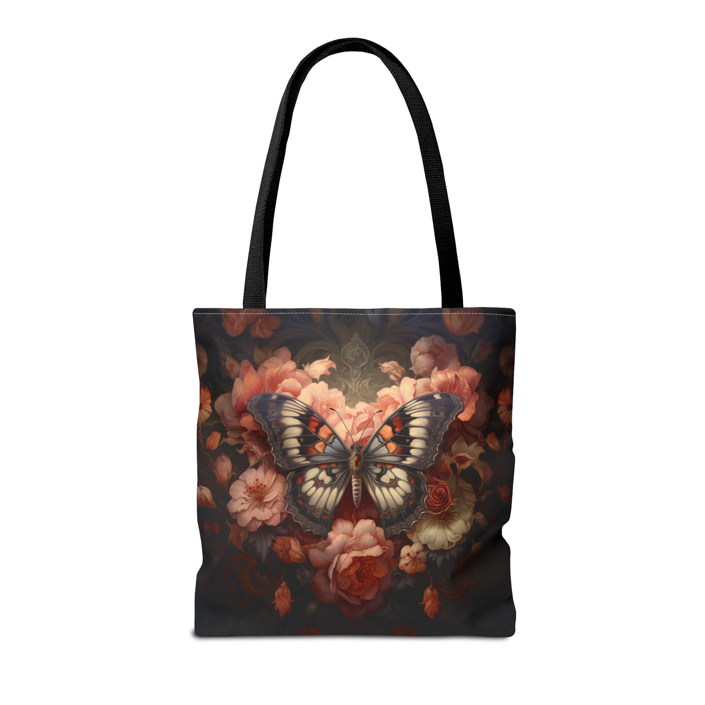 Butterfly Elegance Floral Tote Bag, Eco-Friendly Carry-All for Nature Lovers