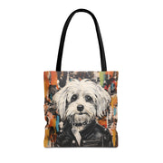 Maltese Rebel Canvas Tote Bag – Artistic Dog Lover Gift