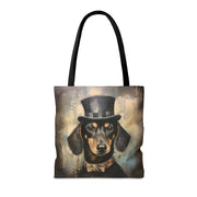 Dapper Dachshund Canvas Tote Bag - Chic and Eco-Friendly Design