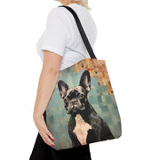 Frenchie Chic Canvas Tote Bag, Eco-Friendly Dog Lover Gift