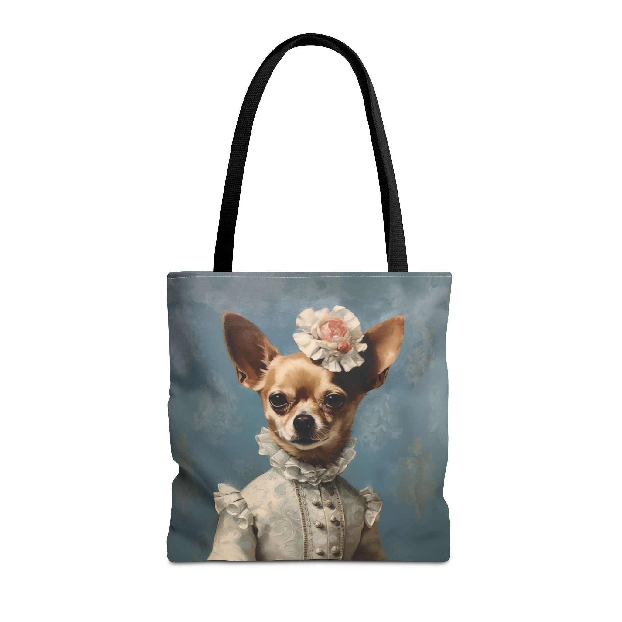 Elegant Chihuahua Canvas Tote Bag, Victorian-Inspired, Perfect Gift