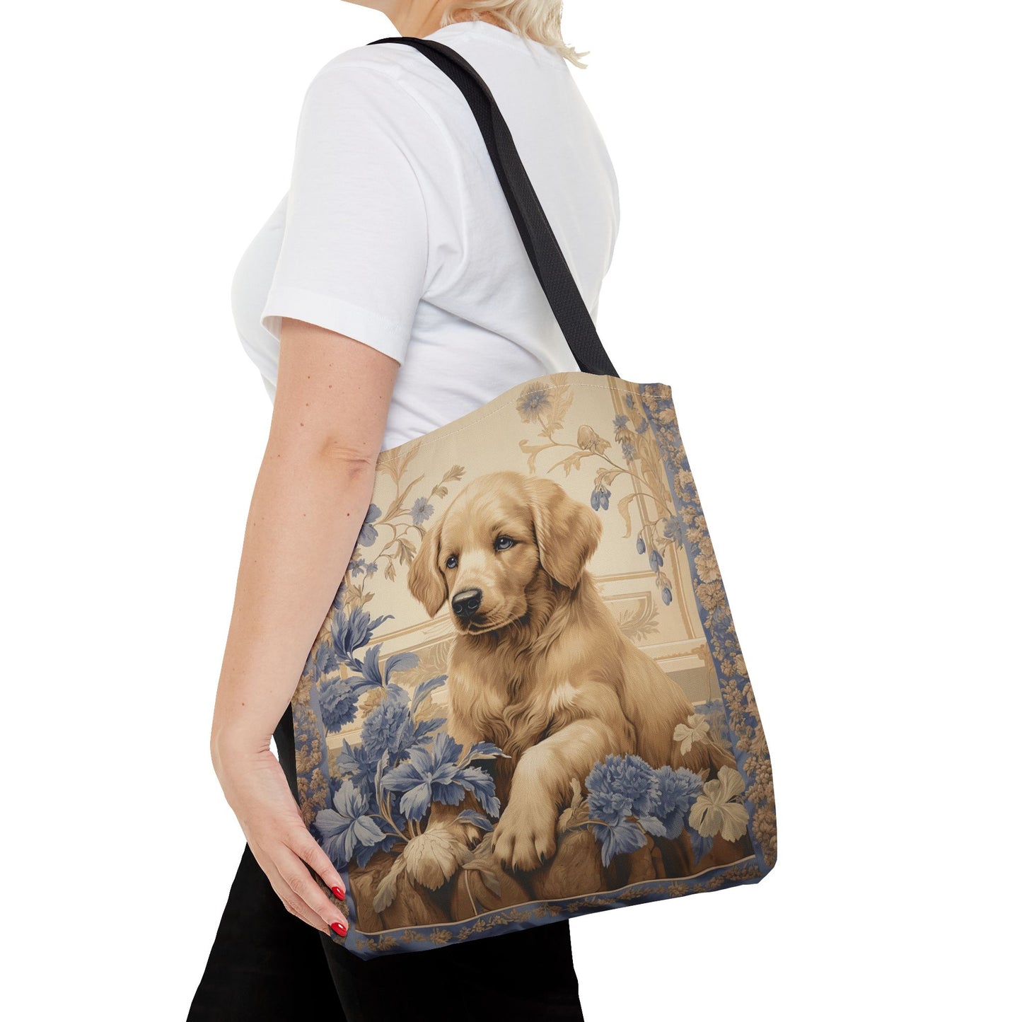 Golden Retriever Floral Tote Bag - Eco-Friendly Gift for Dog Lovers