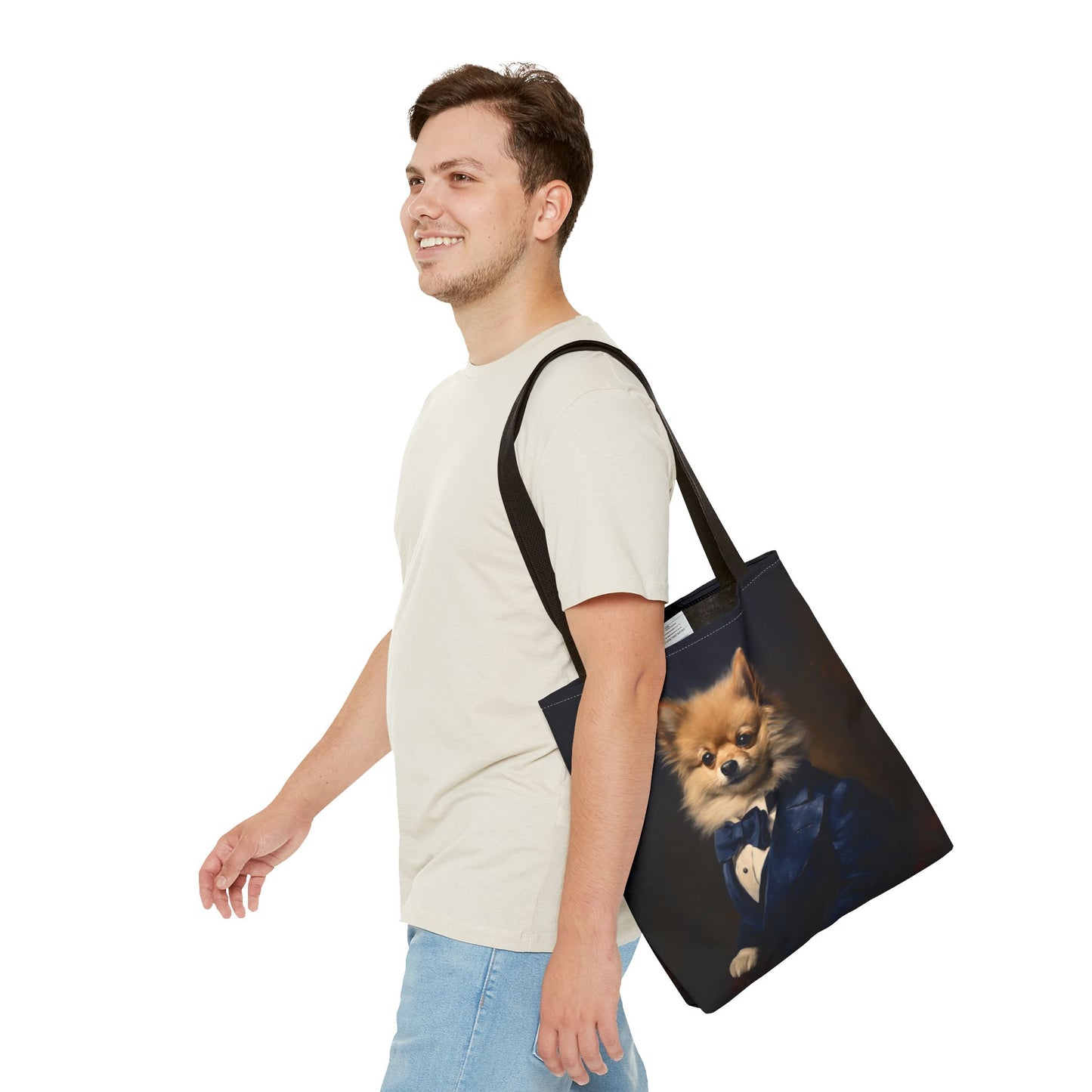 Regal Pomeranian Canvas Tote Bag – Elegant Design for Dog Lovers