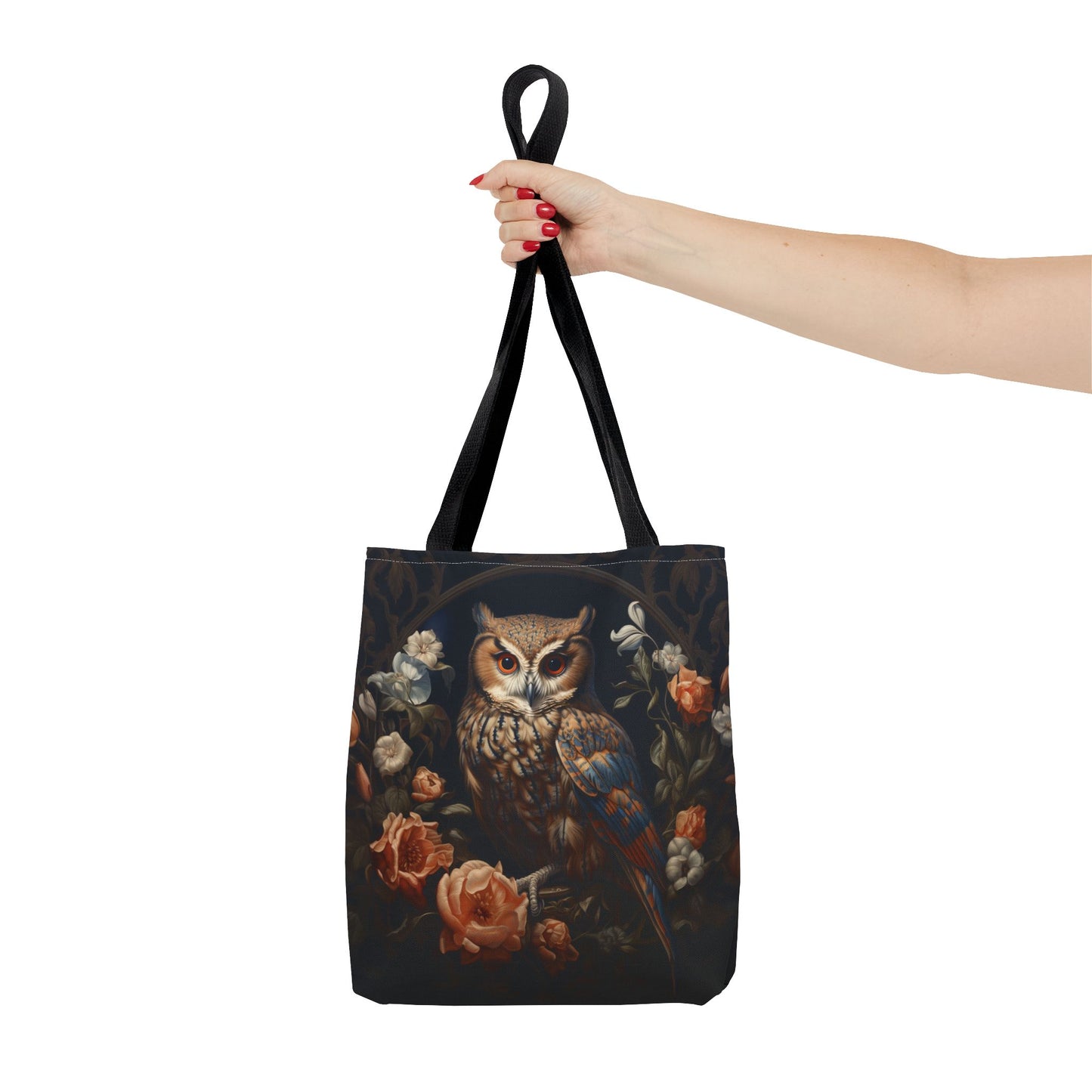 Elegant Floral Owl Tote Bag, Eco-Friendly Canvas for Everyday Use