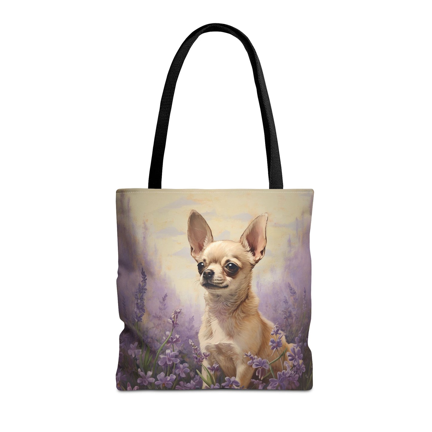 Lavender Bliss Chihuahua Canvas Tote Bag for Dog Lovers