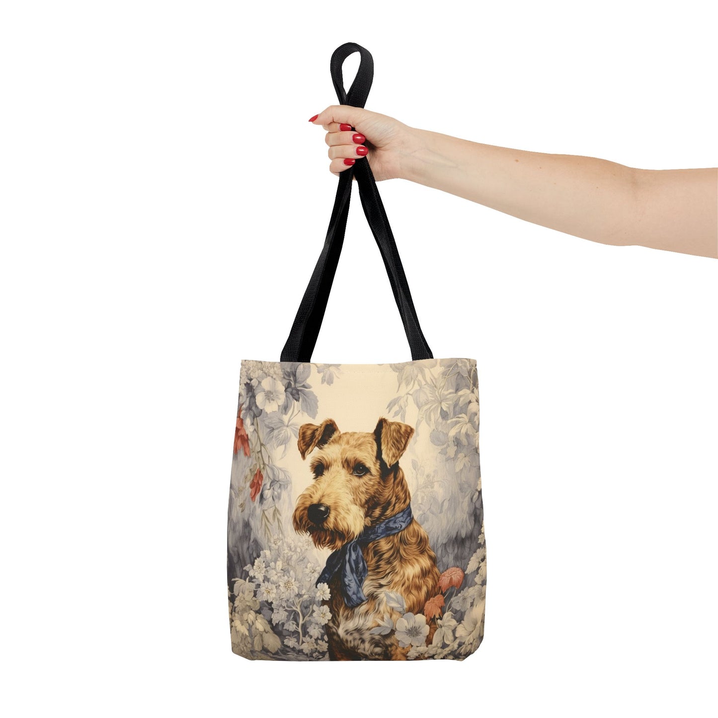 Airedale Terrier Bloom Tote Bag – Floral Eco-Friendly Canvas Gift