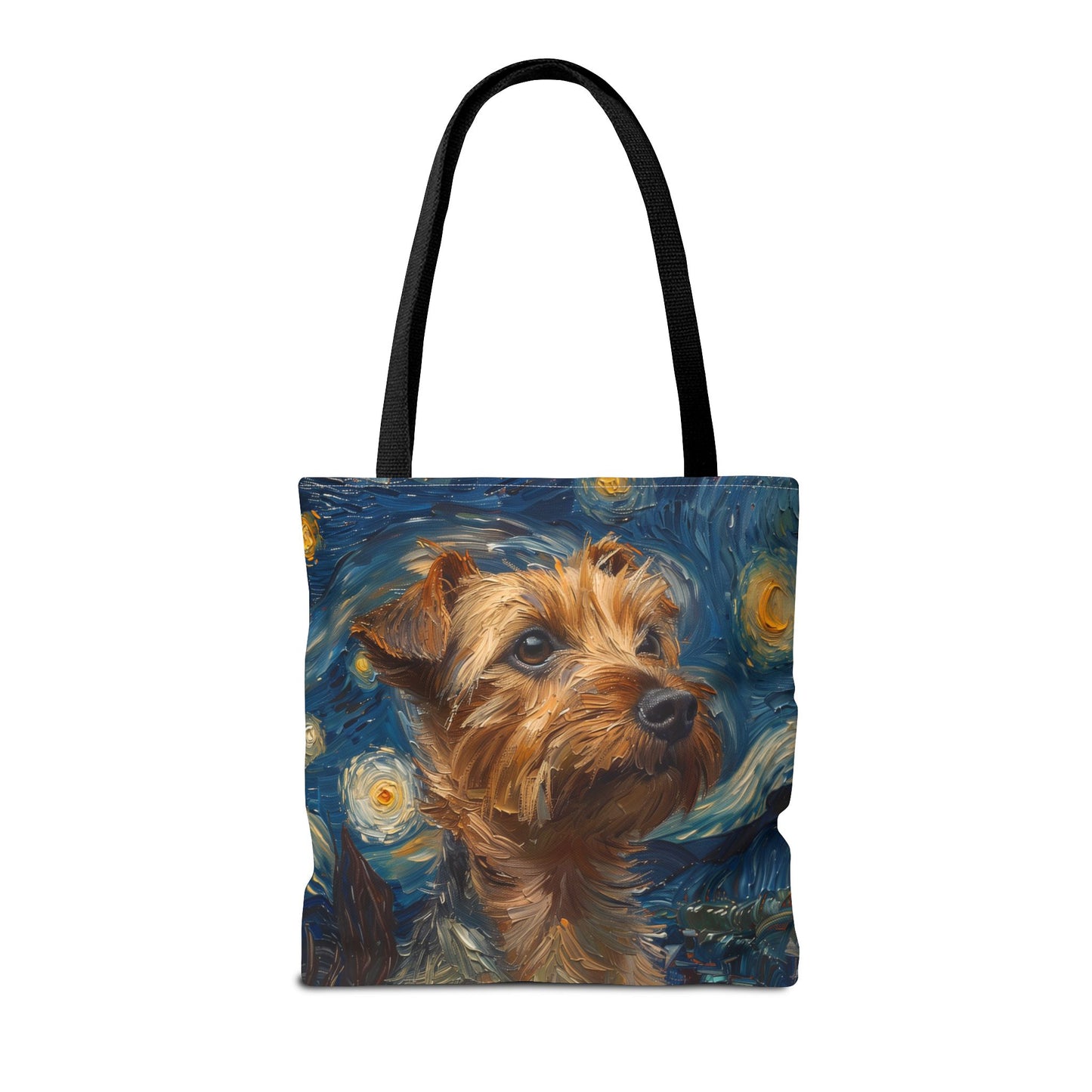 Yorkie Starry Night Canvas Tote, Artistic Eco-Friendly Dog Lover Bag