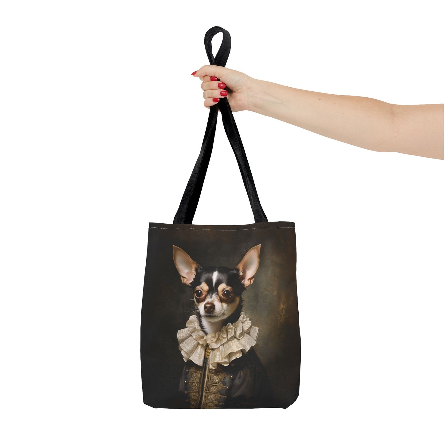 Aristocratic Chihuahua Tote Bag, Baroque Dog Art Accessory