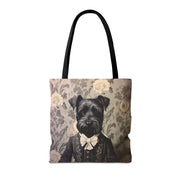 Distinguished Schnauzer Tote Bag, Elegant Floral Design for Dog Lovers