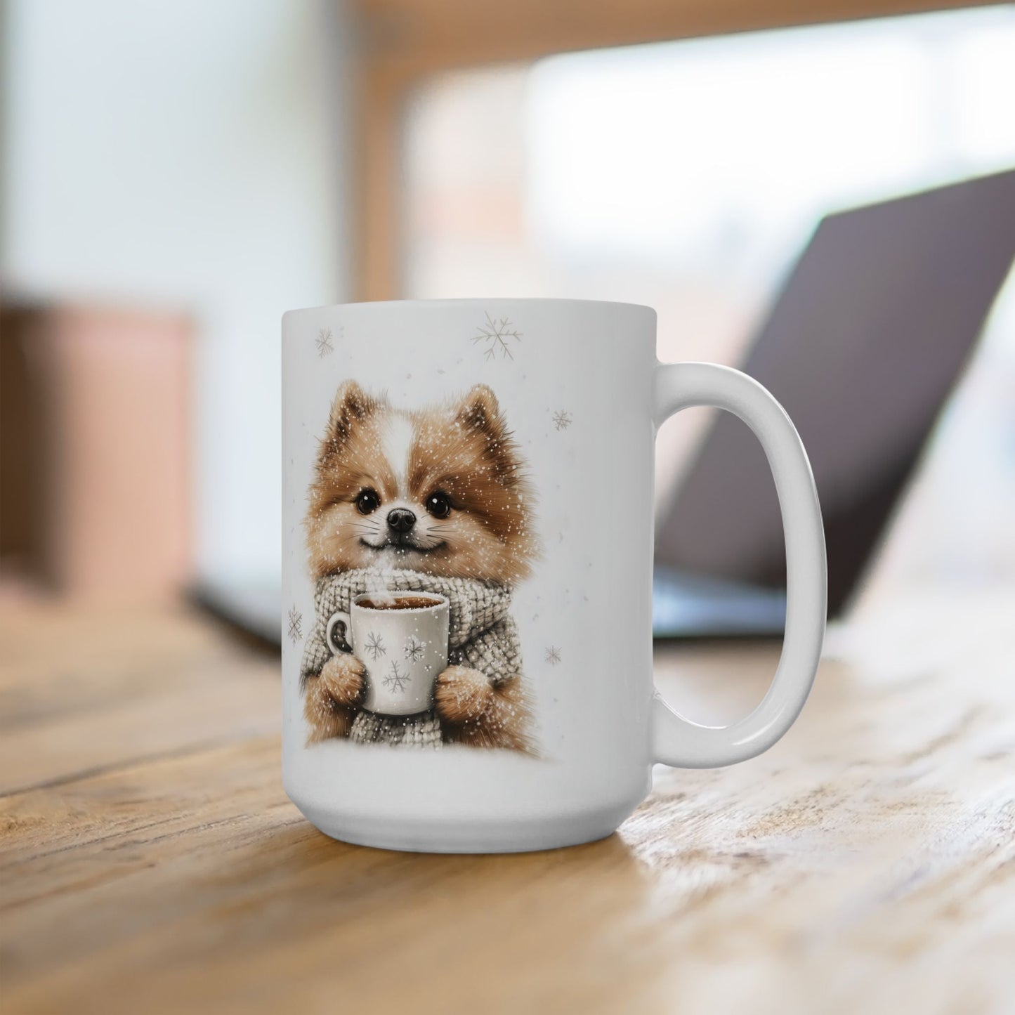 Pomeranian Winter Charm Mug – Cozy Dog Lover Gift for Holidays