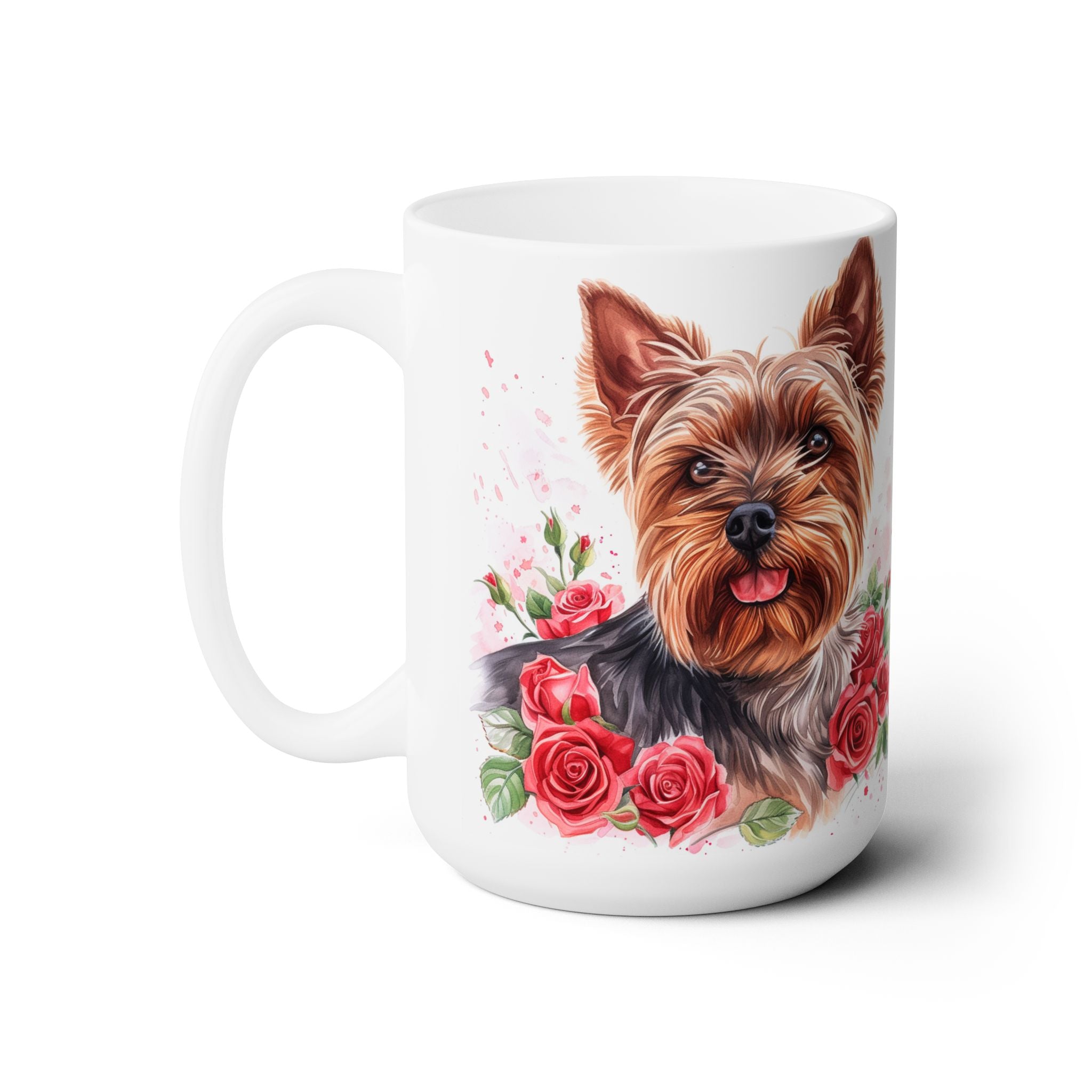 Yorkie Love Floral Mug – Yorkshire Terrier Coffee Cup for Dog Moms and Dog Lovers