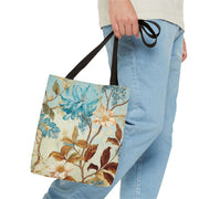 Vintage Chic Floral Canvas Tote Bag, Eco-Friendly Reusable Bag