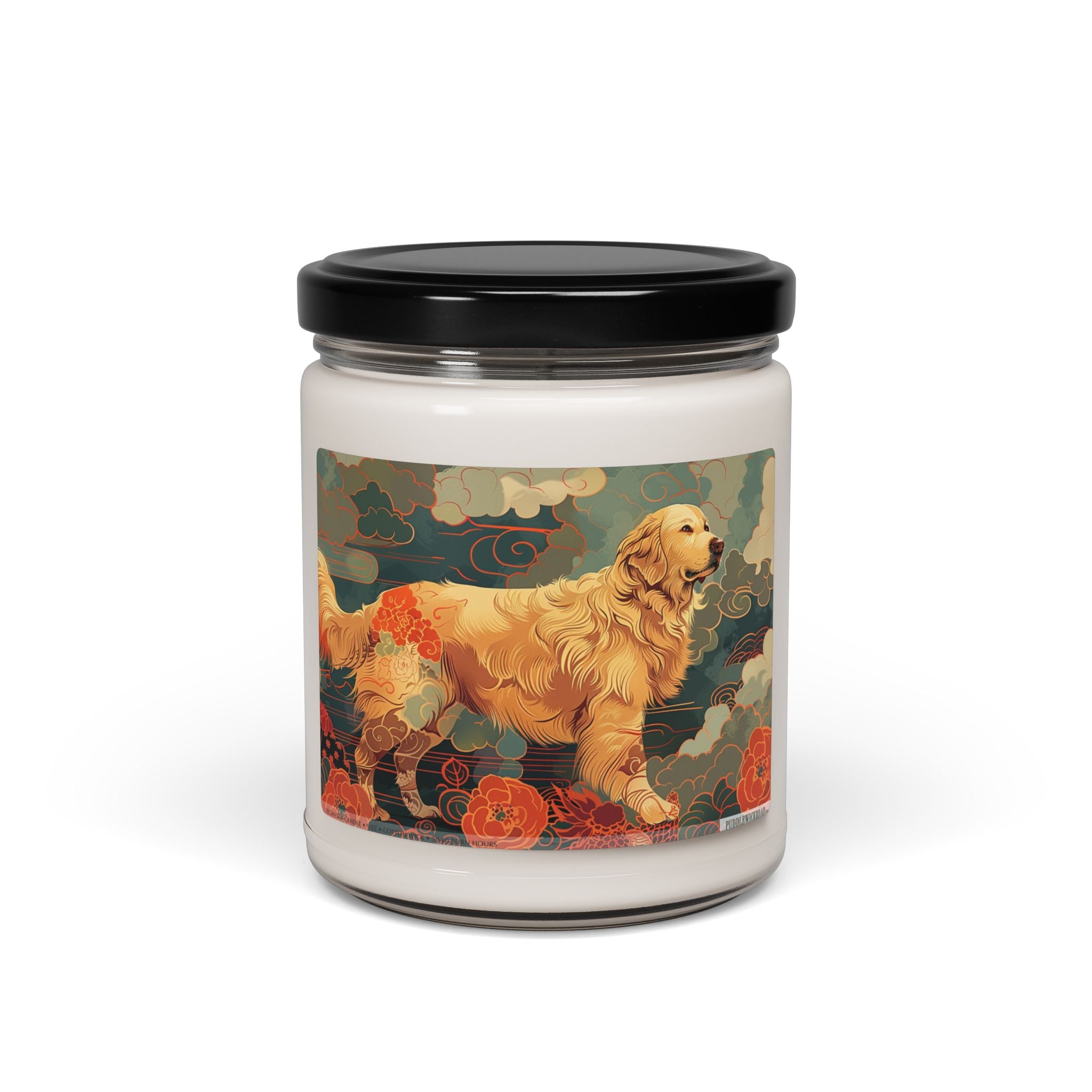 Golden Retriever Soy Candle – Vintage Dog Art Memorial Gift