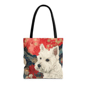 Westie Dream Tote Bag - Artistic Floral Canvas Gift for Dog Lovers - Darwin & Rose