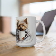 Yorkie Snuggle Mug - Cozy Yorkshire Terrier Coffee Cup Gift