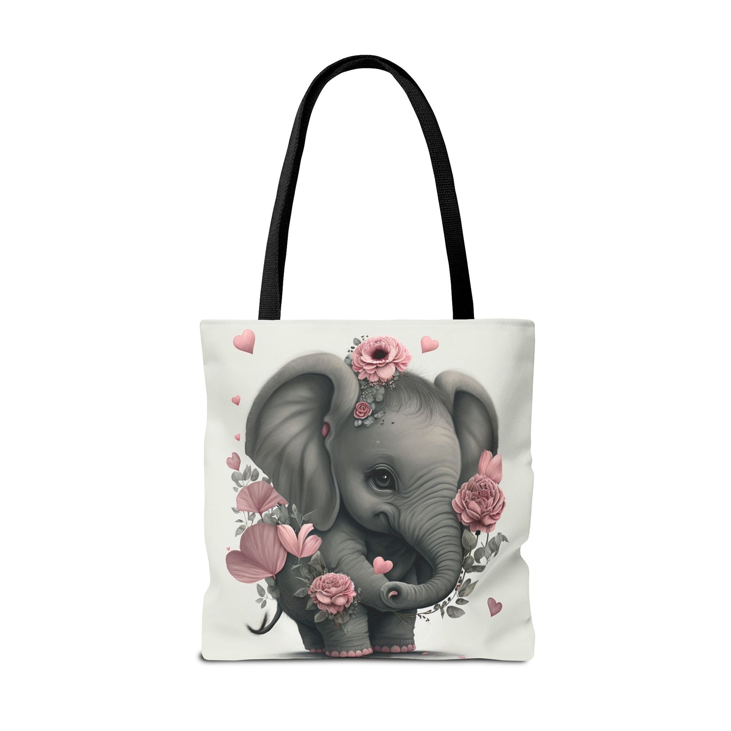 Floral Baby Elephant Tote Bag – Eco-Friendly, Versatile Canvas Bag