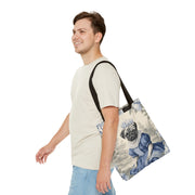 Elegant Blue Pug Canvas Tote Bag for Dog Lovers – Artistic Style