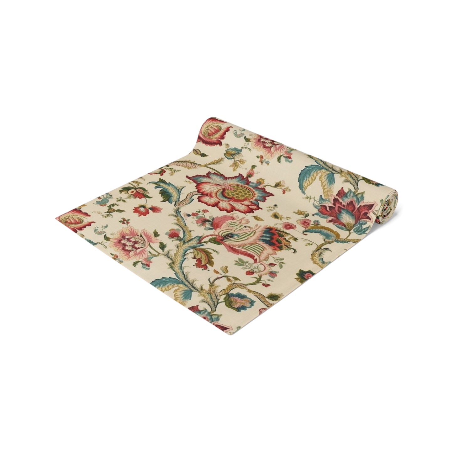 Kaufmann Brissac Jewel Inspired Table Runner | Cream, Red, and Blue Design (72" or 90")