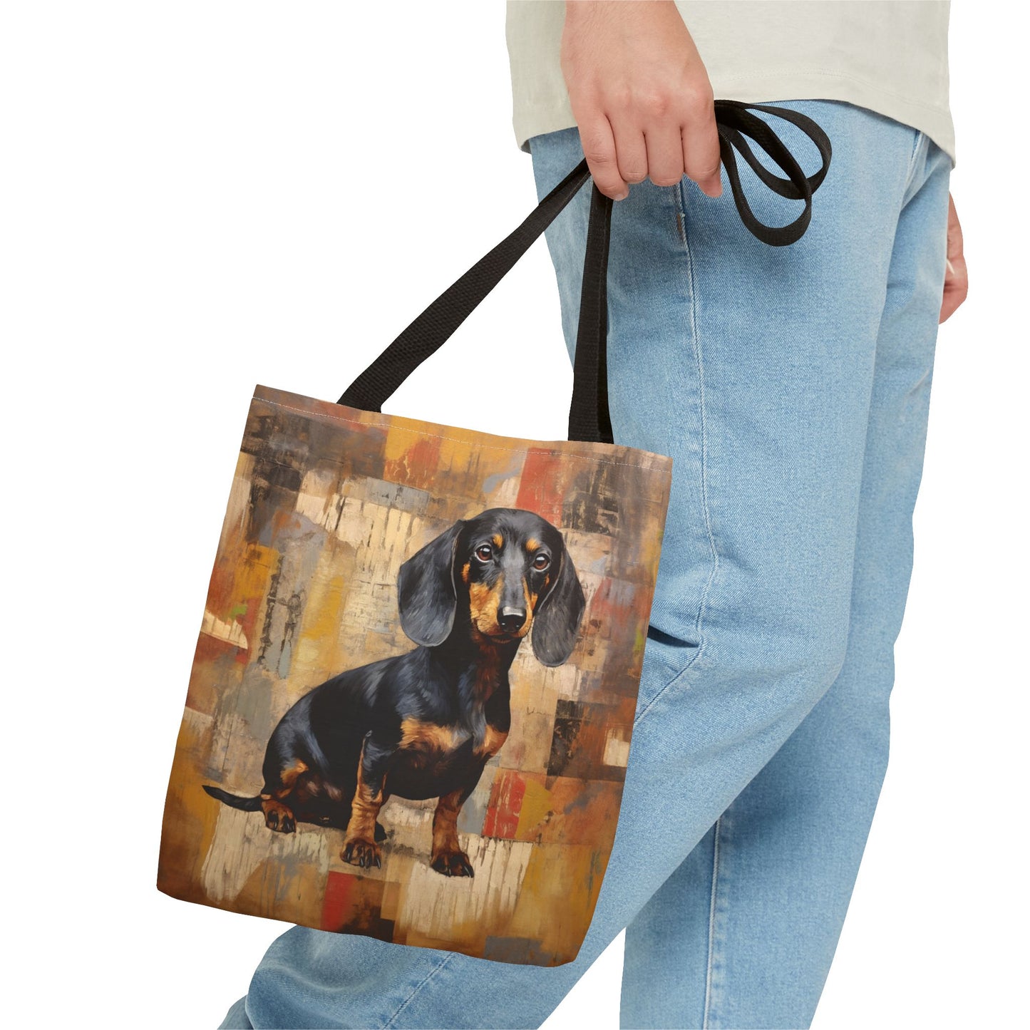 Dachshund Art Canvas Tote Bag – Stylish Grocery and Beach Companion