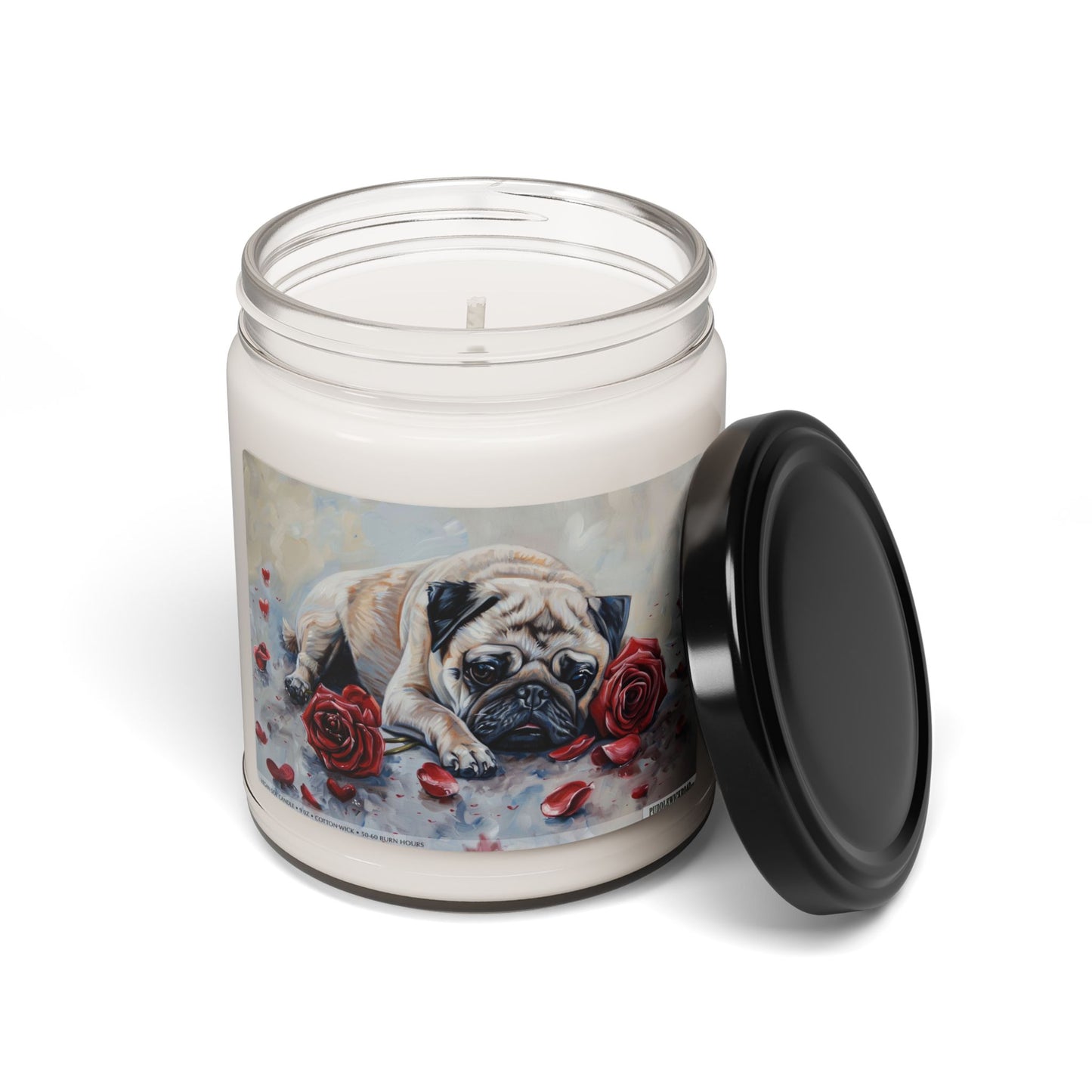 Pug Love Memorial Candle – Scented Soy Gift for Dog Lovers