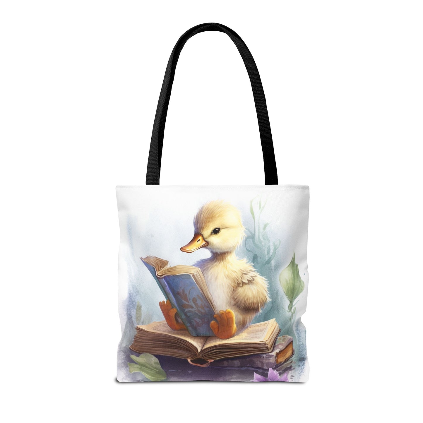 Whimsical Duckling Reading Tote Bag, Eco-Friendly Canvas Gift