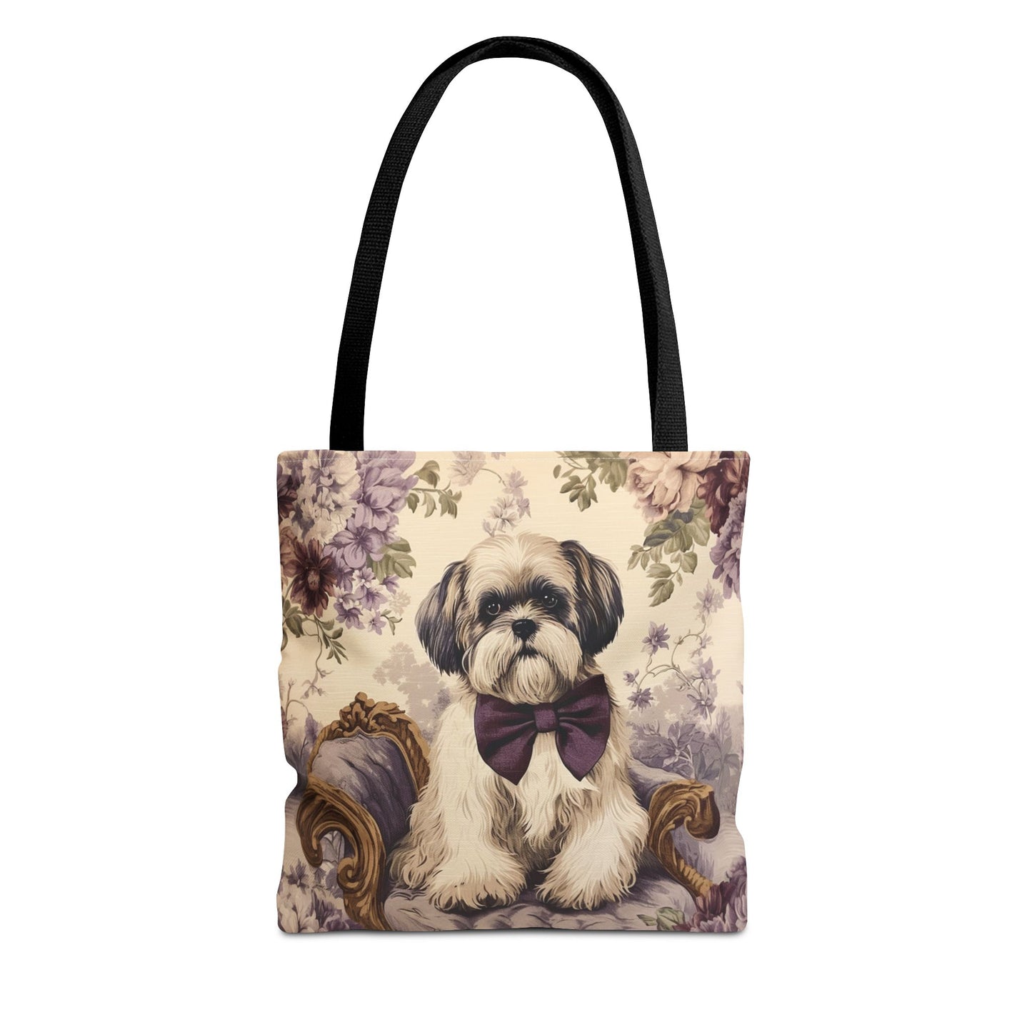 Regal Shih Tzu Floral Tote Bag - Stylish Eco-Friendly Gift for Pet Lovers