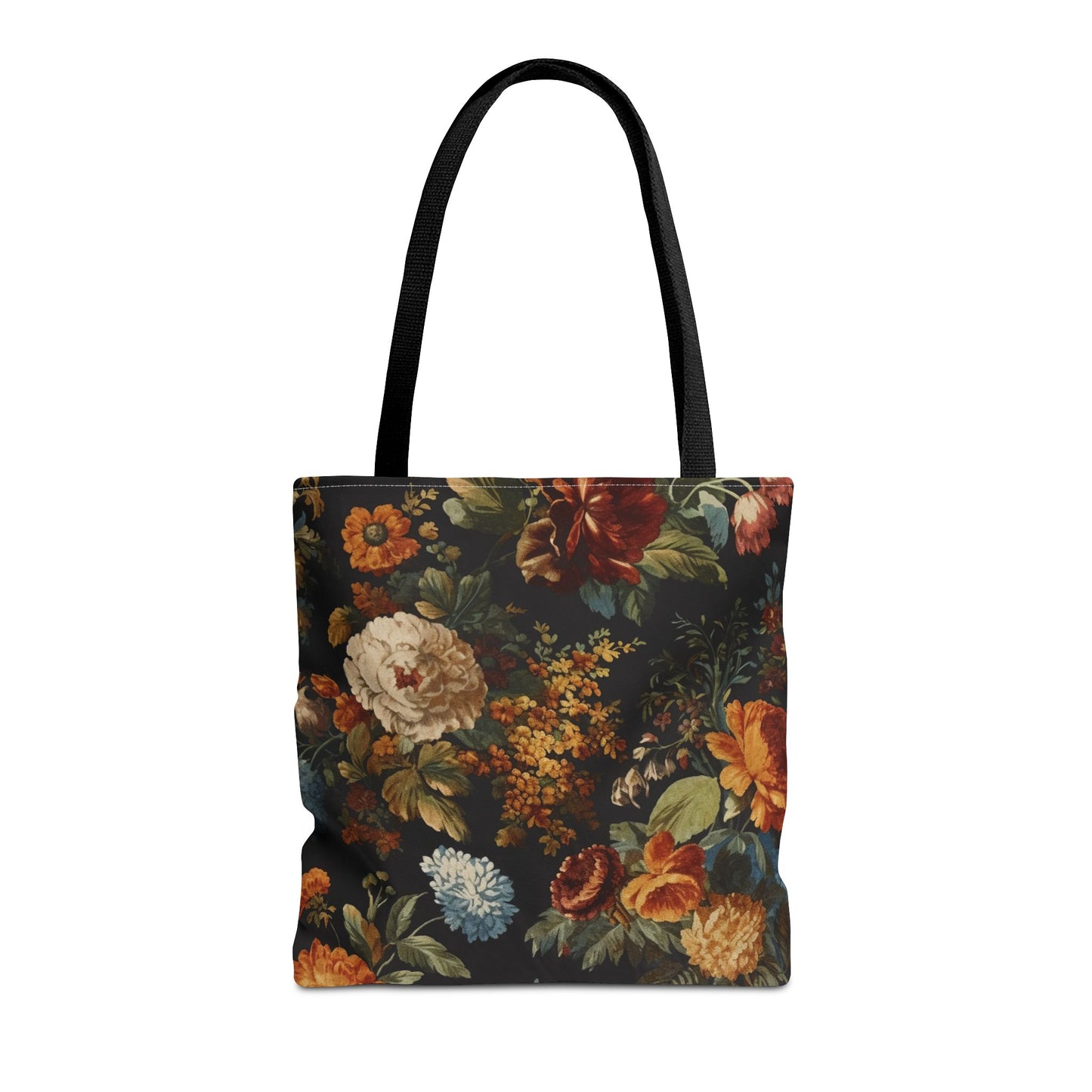 Elegant Autumn Floral Tote Bag, Eco-Friendly Canvas Shopping Bag