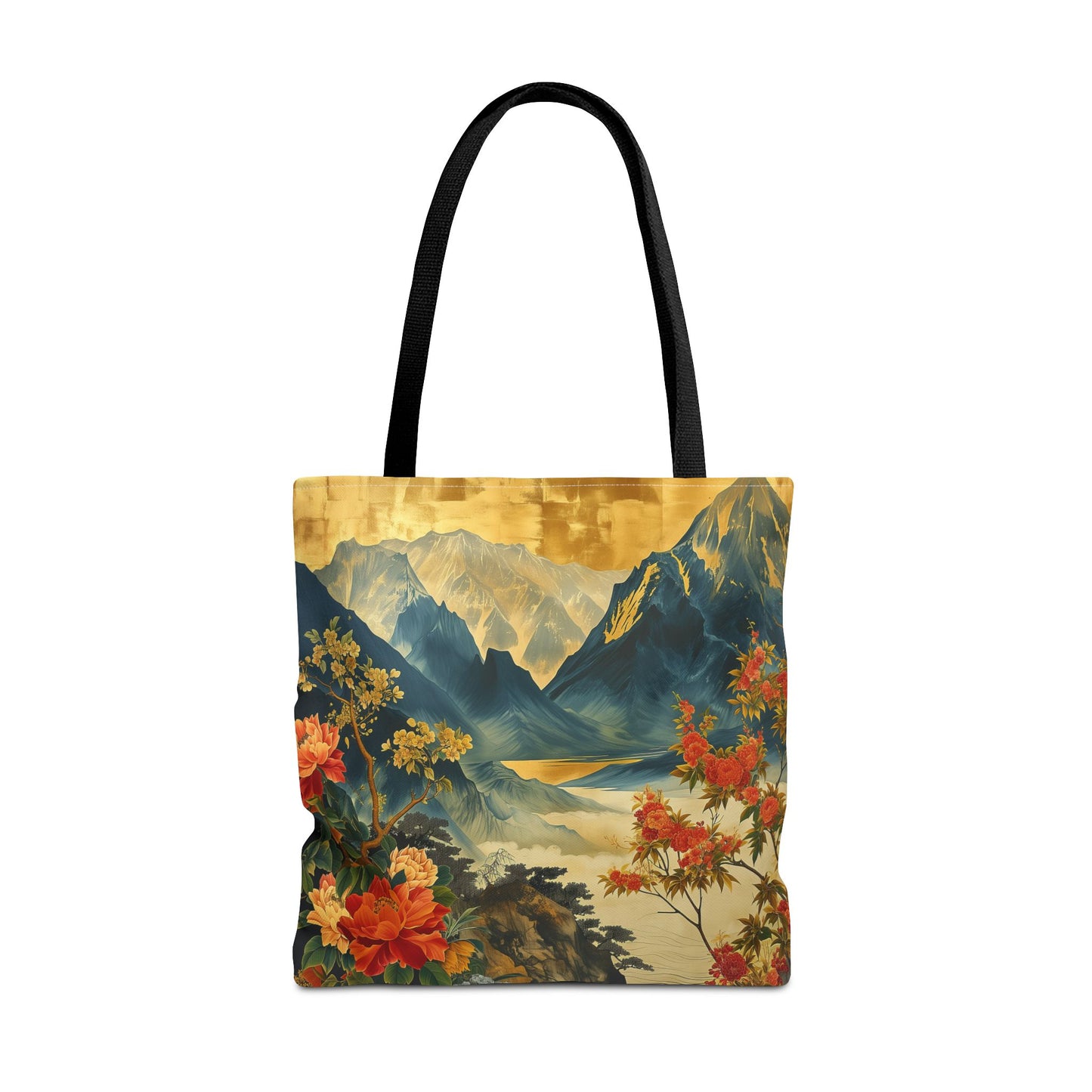 Mountain Escape Floral Canvas Tote Bag – Nature-Inspired Eco-Friendly Gift