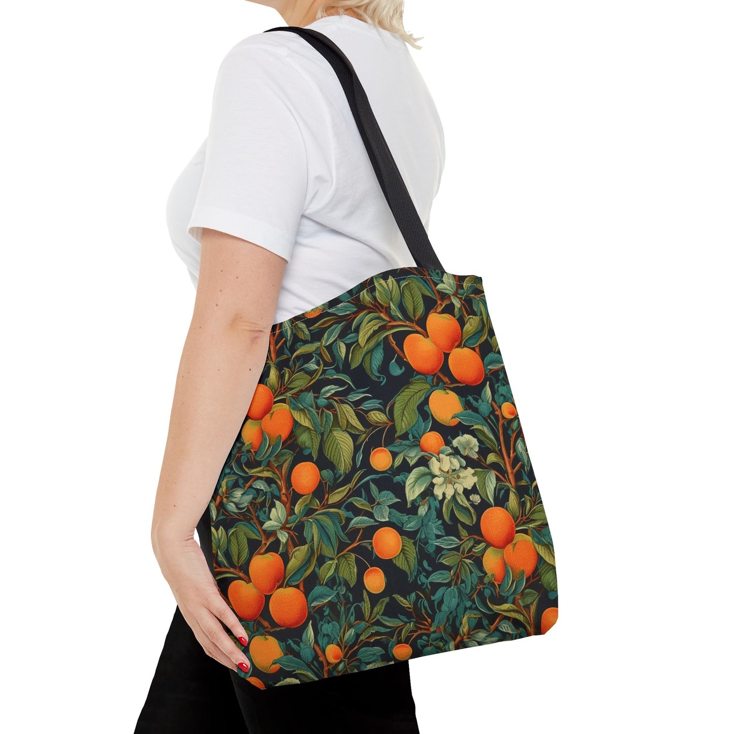 Orange Grove Canvas Tote Bag, Vibrant Citrus Design for Daily Use