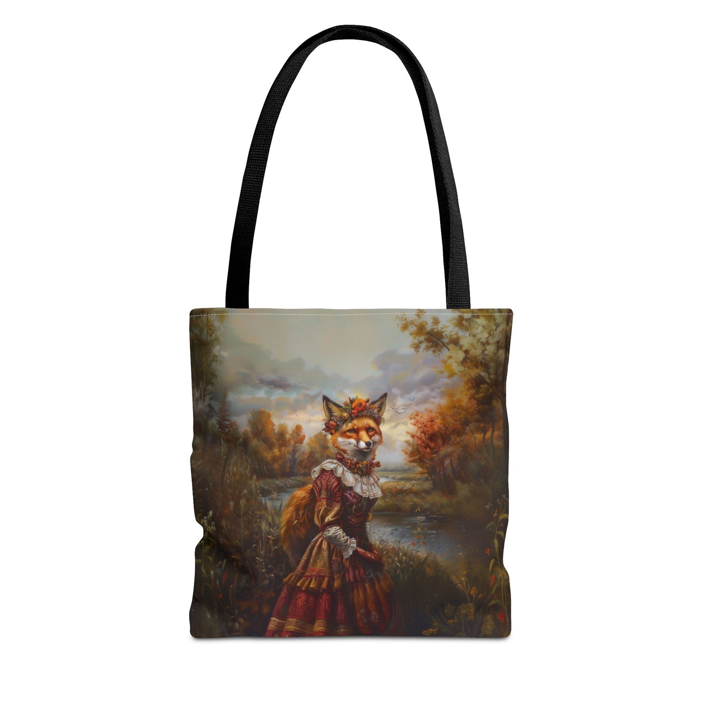 Renaissance Fox Autumn Landscape Canvas Tote Bag for Eco Lovers